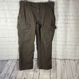 Duluth Mens Flex Fire Hose Brown Cargo Denim Jeans Relaxed  Fit size W38 x L30